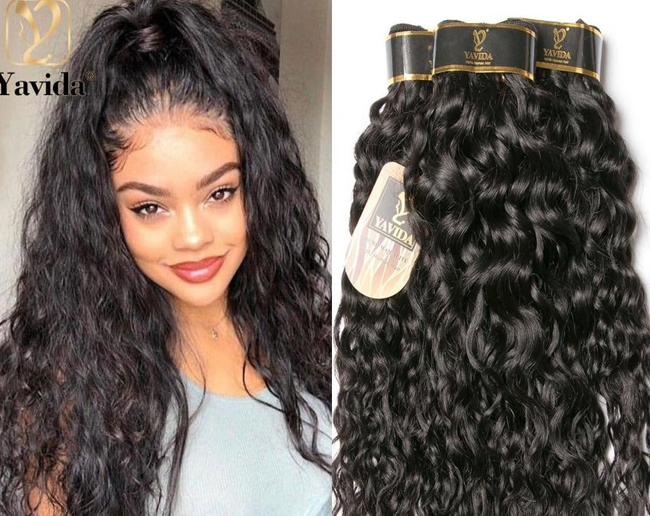 100% Human Hair Unprocessed Brazilian  8-28 Inch Water Wet and Wavy Human Hair