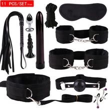 Load image into Gallery viewer, New Sex BDSM Collar Handcuffs Whip Erotic Sex Toys For Couples Adult Games Black Leather Bondage Kits Sex Shop 7/8/9/10/11PCS
