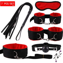 Load image into Gallery viewer, New Sex BDSM Collar Handcuffs Whip Erotic Sex Toys For Couples Adult Games Black Leather Bondage Kits Sex Shop 7/8/9/10/11PCS
