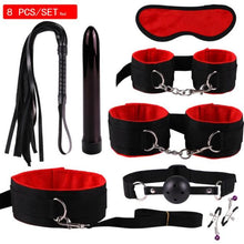 Load image into Gallery viewer, New Sex BDSM Collar Handcuffs Whip Erotic Sex Toys For Couples Adult Games Black Leather Bondage Kits Sex Shop 7/8/9/10/11PCS
