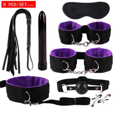 Load image into Gallery viewer, New Sex BDSM Collar Handcuffs Whip Erotic Sex Toys For Couples Adult Games Black Leather Bondage Kits Sex Shop 7/8/9/10/11PCS
