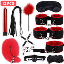 Load image into Gallery viewer, SexLady Handcuffs for Sex Whip Collar Nipple Clamps Set Erotic Rope BDSM Bondage
