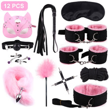 Load image into Gallery viewer, SexLady Handcuffs for Sex Whip Collar Nipple Clamps Set Erotic Rope BDSM Bondage
