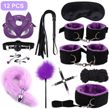 Load image into Gallery viewer, SexLady Handcuffs for Sex Whip Collar Nipple Clamps Set Erotic Rope BDSM Bondage
