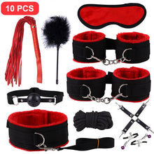 Load image into Gallery viewer, SexLady Handcuffs for Sex Whip Collar Nipple Clamps Set Erotic Rope BDSM Bondage
