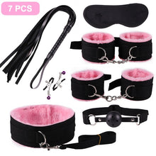 Load image into Gallery viewer, SexLady Handcuffs for Sex Whip Collar Nipple Clamps Set Erotic Rope BDSM Bondage
